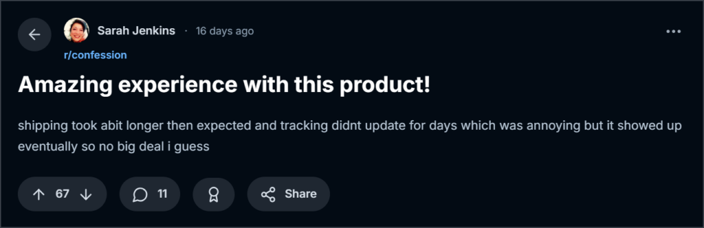 customer review