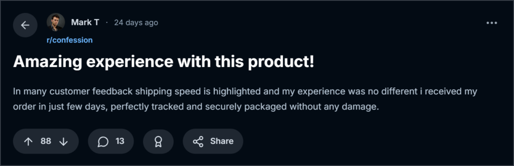 Customer review